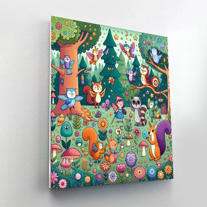 Bright Magical Forest DIY Paint By Numbers