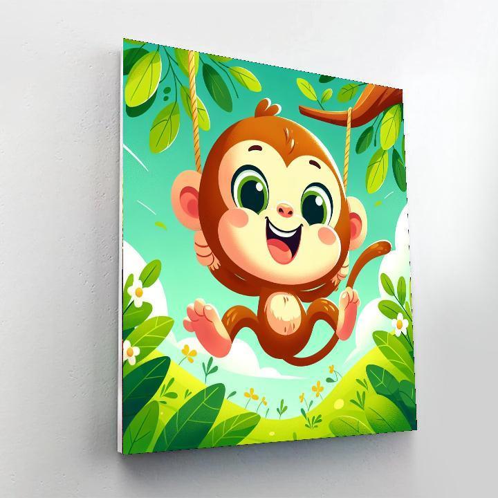 Friendly Jungle Monkey Paint By Number