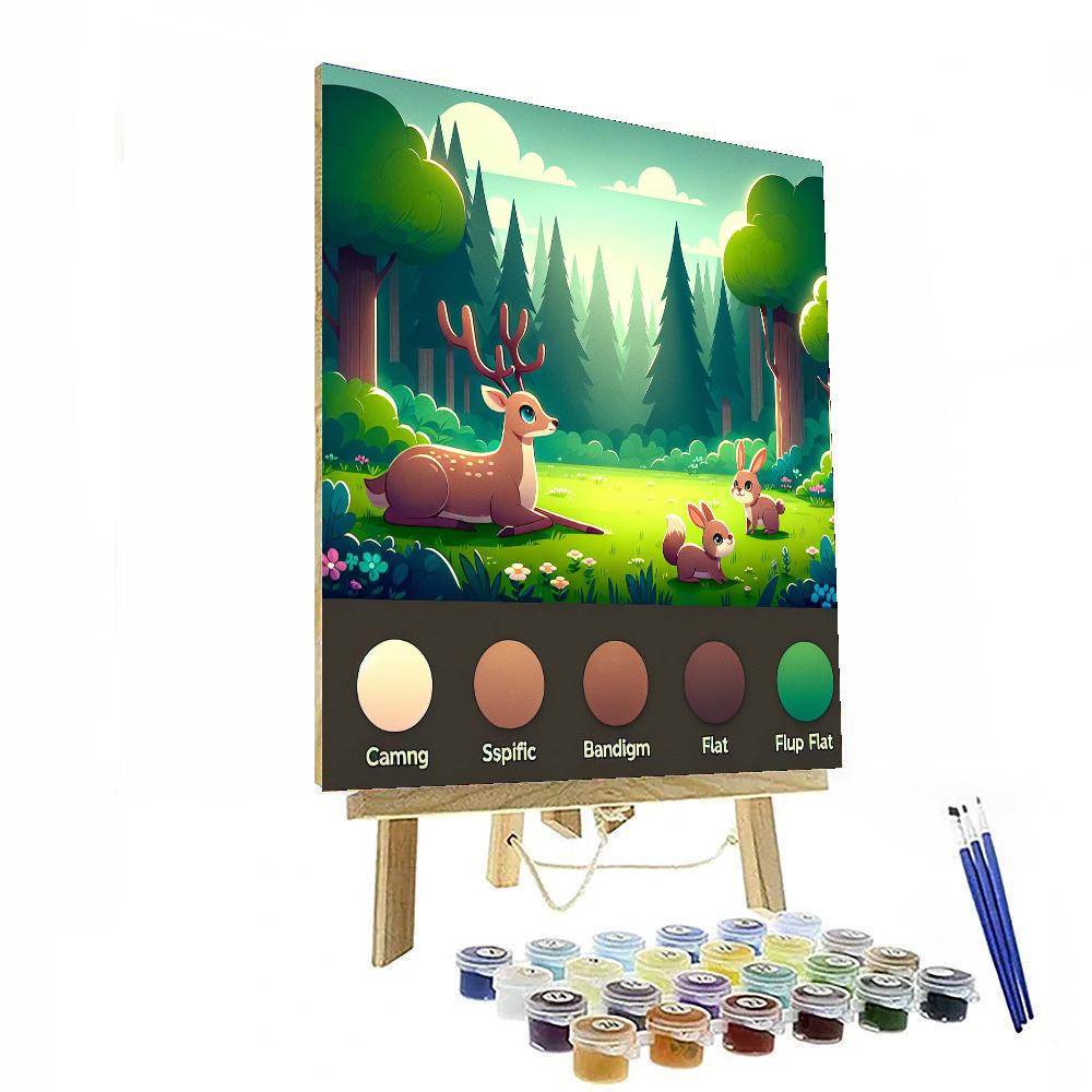 Forest Animal Gathering Painting By Numbers Kit