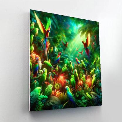 Joyful Tropical Aviary Number Painting