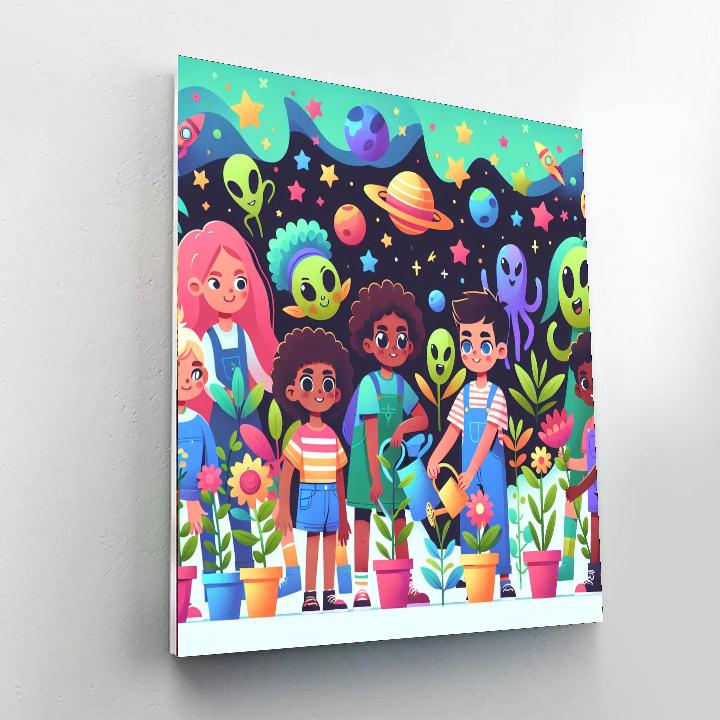 Intergalactic Gardening Gala Number Painting