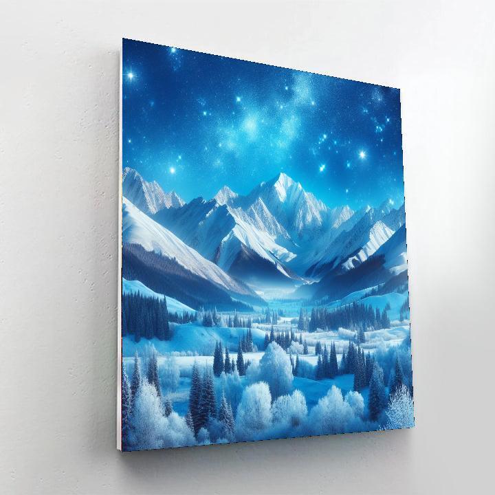 Mountainous Winter Glory DIY Paint By Numbers