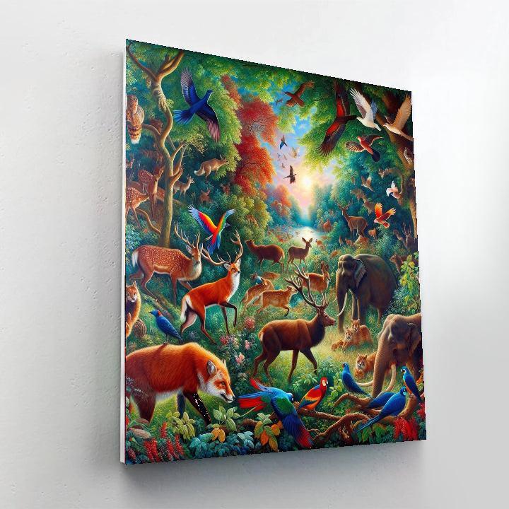 Vivid Wildlife Symphony Paint By Numbers