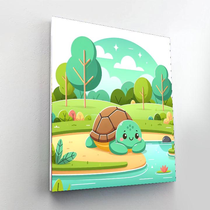 Tranquil Turtle Oasis Painting Number Kit