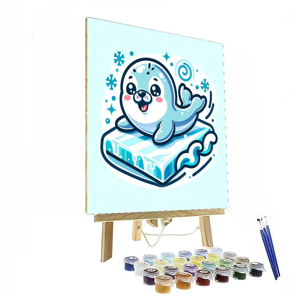 Playful Baby Seal Numbered Painting Kits