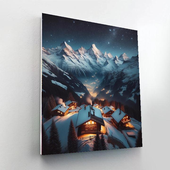 Starlit Alpine Retreat Painting By Numbers Kit
