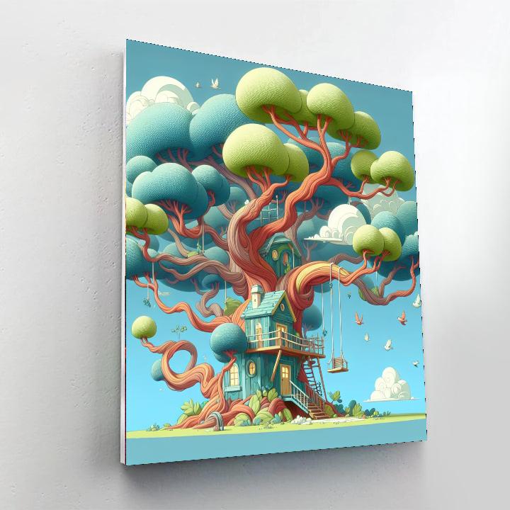 Fantasy Treehouse Painting Number Kit
