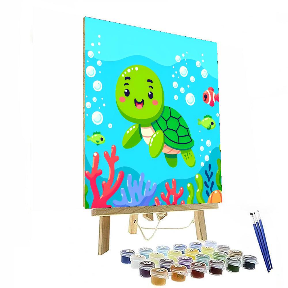 Giggles The Turtle Painting By Numbers Kit