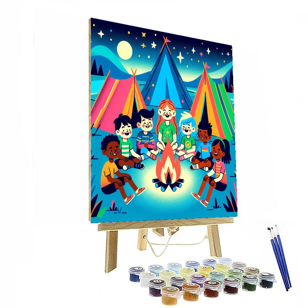 Moonlit Camping Paint By Numbers Art