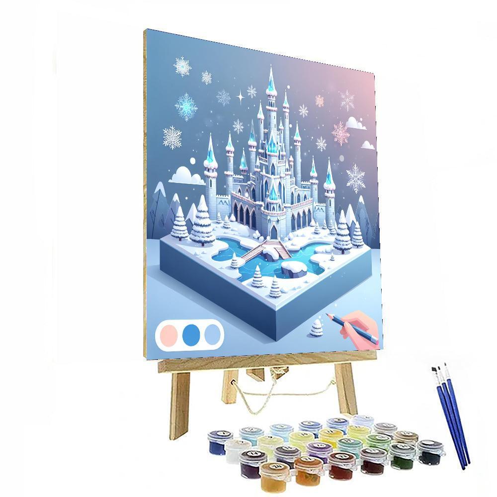 Magical Winter Castle Paint By Numbers Art