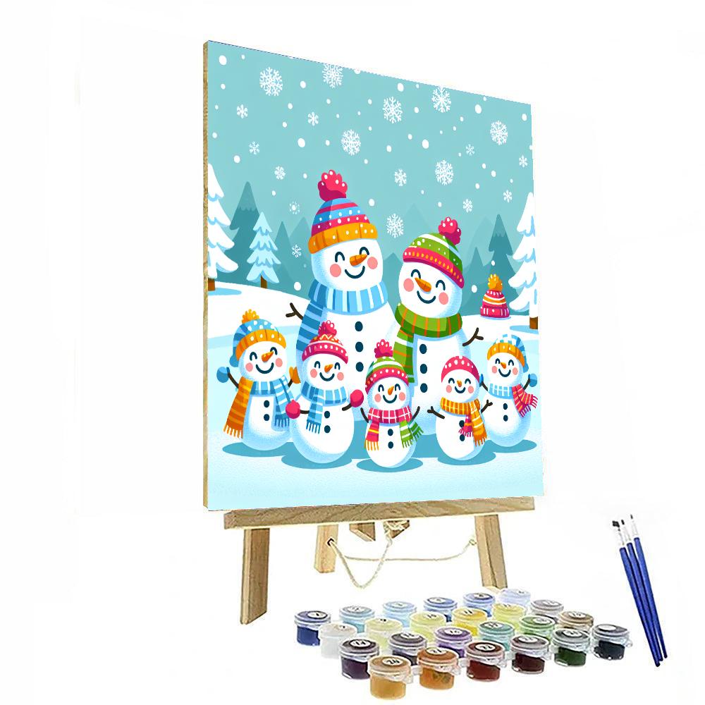 Merry Snowmen Family Painting By Numbers Kit