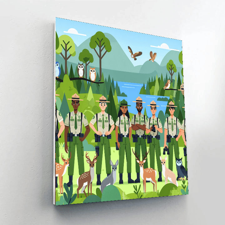 Forest Ranger Patrol Painting By Numbers Kit
