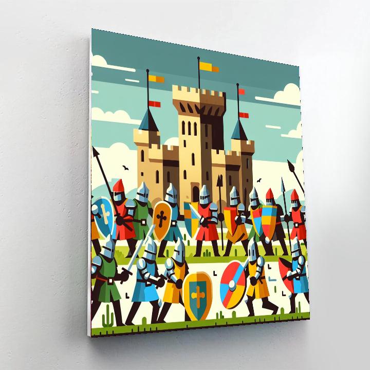 Knights And Castle Battle Numbered Painting Kits