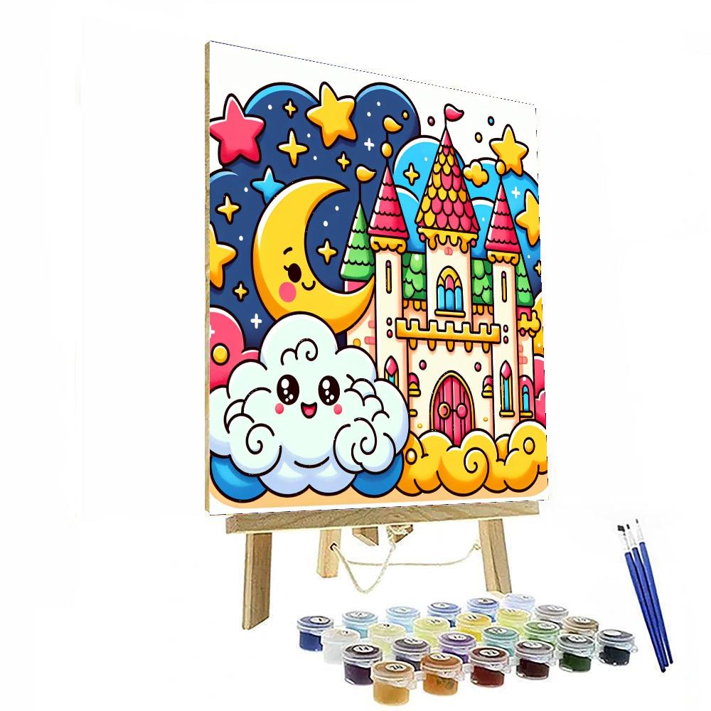 Whimsical Castle On A Cloud Numbered Painting Kits