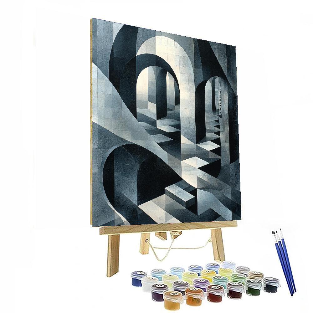 M.C. Escher Inspired Choreography Of Shapes  Paint By Numbers