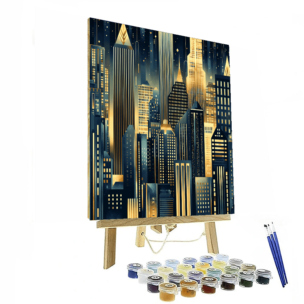Tamara de Lempicka Inspired Art Deco Citylights - DIY Painting By Numbers Kit
