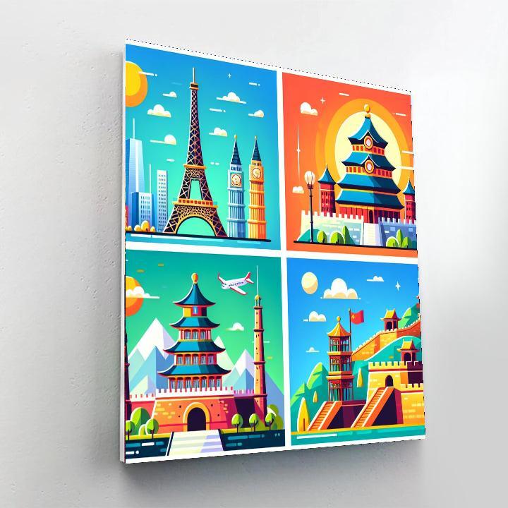 Famous Landmarks DIY Paint By Numbers