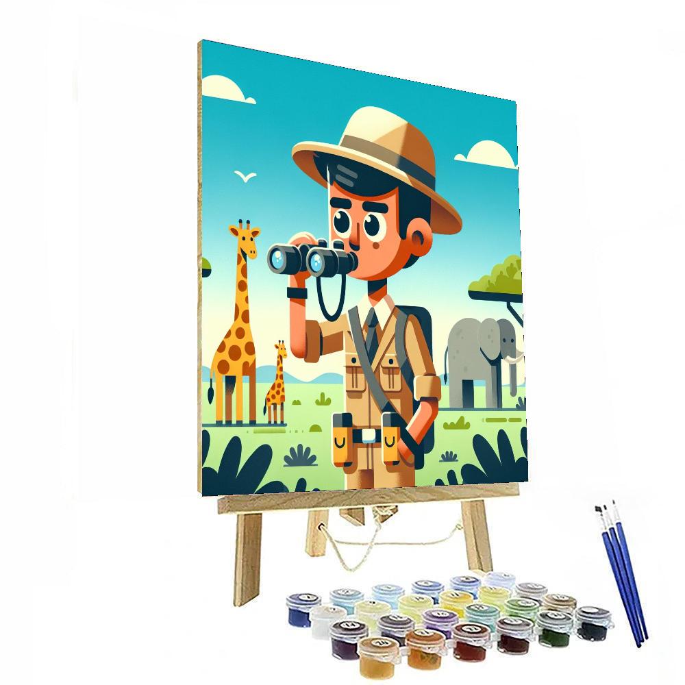 Brave Explorer On Safari Paint By Number