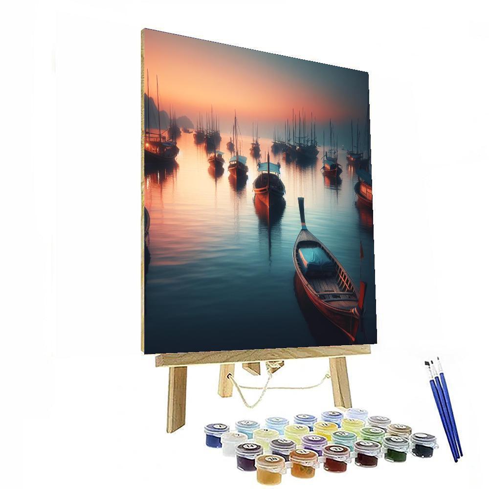 Peaceful Evening Harbor Painting By Numbers Kit
