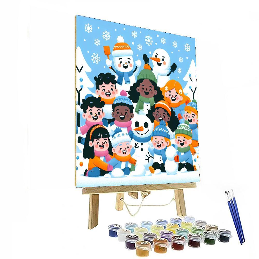 Giggling Winter Wonderland DIY Paint By Numbers