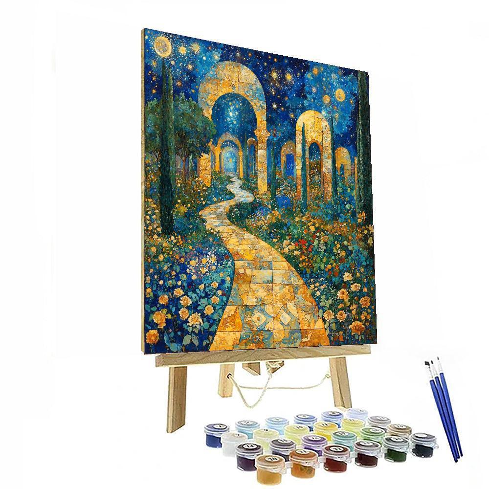 Gustav Moreau Inspired Mystical Celestial Garden  Paint By Numbers