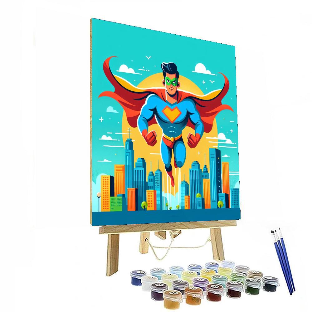 Superhero Save The Day Paint By Numbers Art