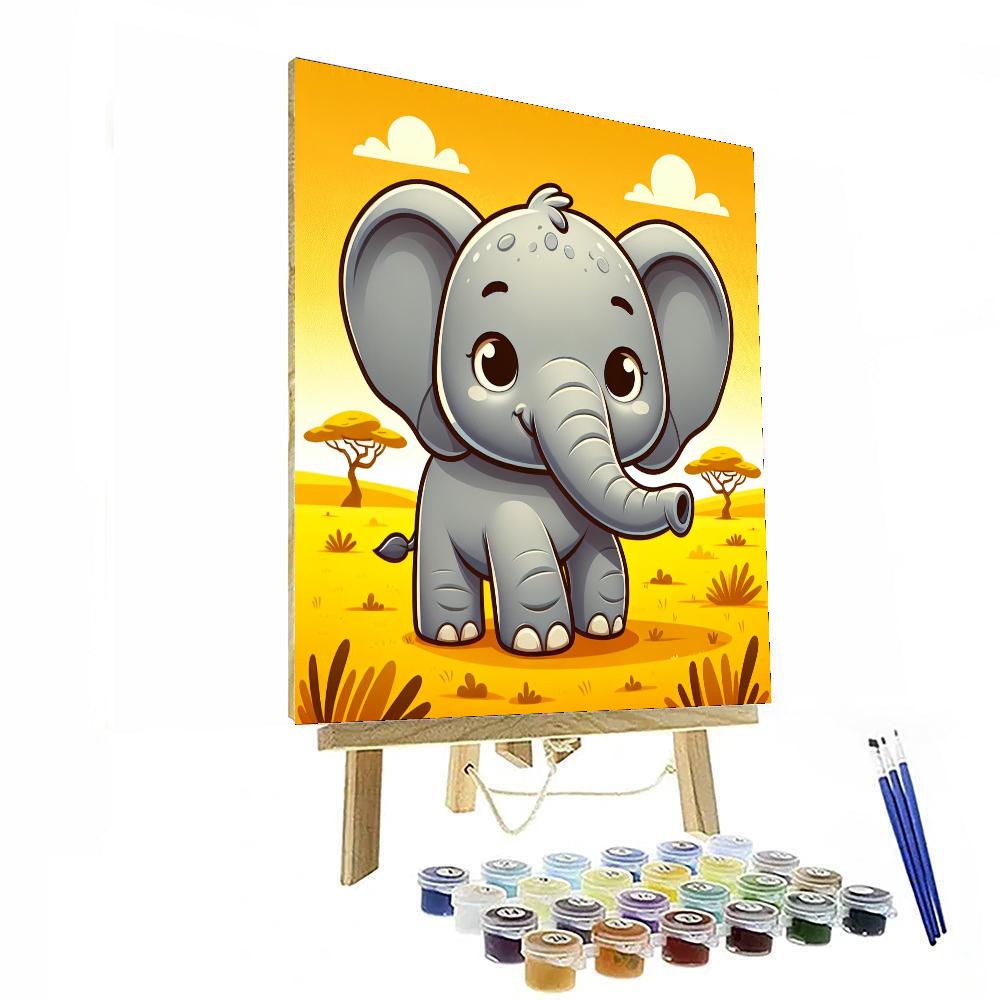 Gentle Giant Elephant Adventure Painting By Numbers Kit