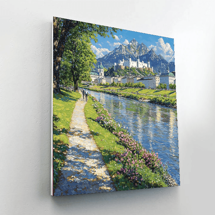Salzach River Path DIY Paint By Numbers