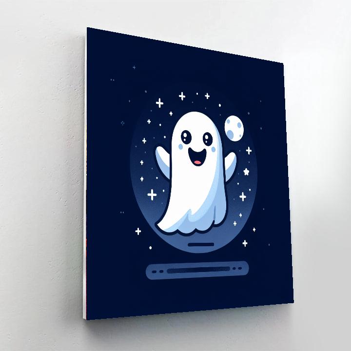 Spooky Halloween Ghost DIY Paint By Numbers