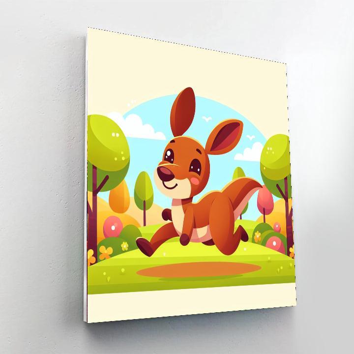 Giggly Kangaroo Paint By Numbers Art