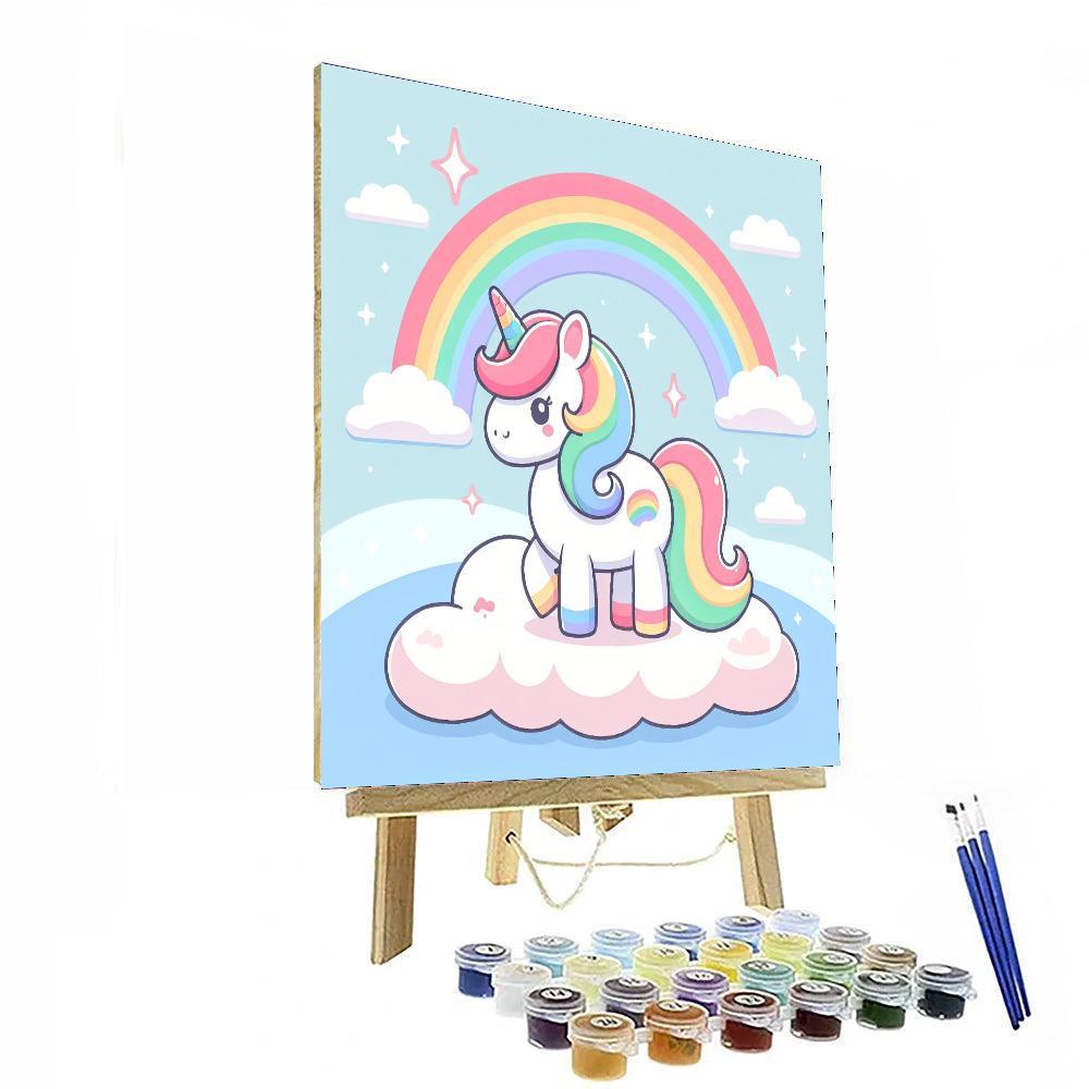 Bright Rainbow Unicorn DIY Paint By Numbers