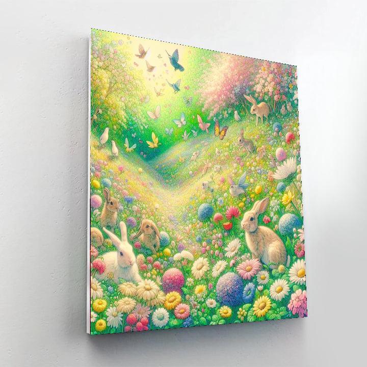 Springtime Meadow Frolic Painting Number Kit