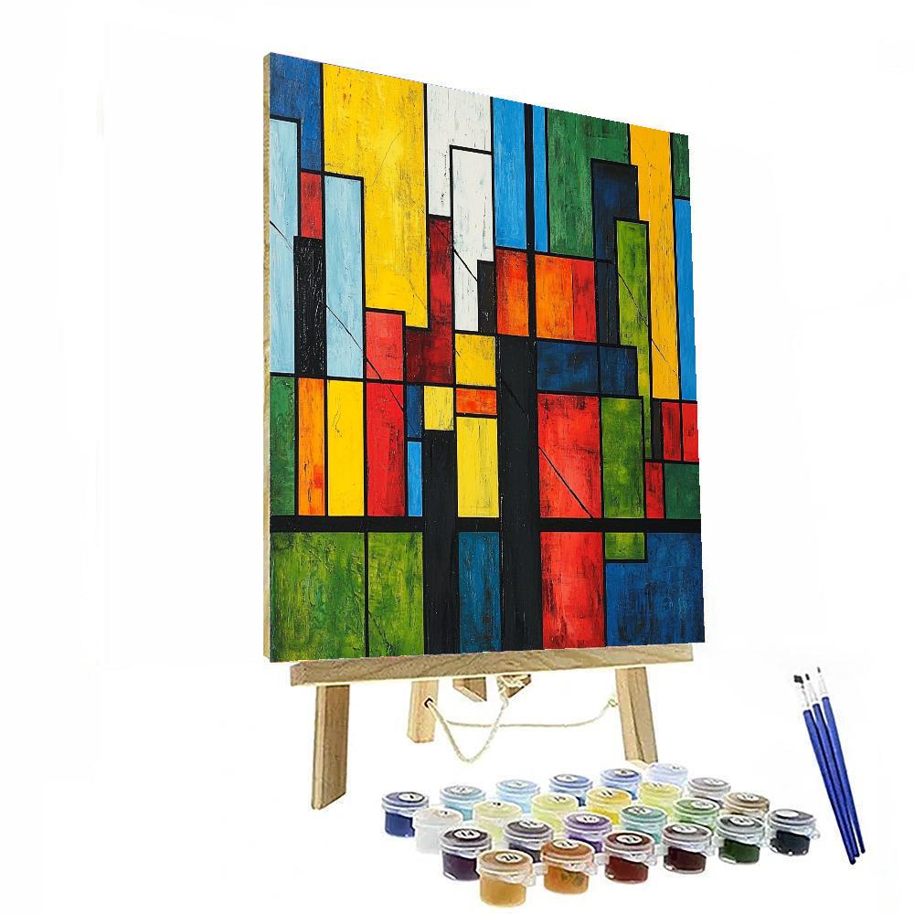 Piet Mondrian Inspired Abstract Cityscapes  Paint By Numbers Kits