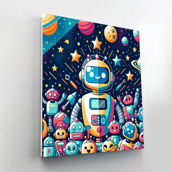 Robot Space Team Number Painting