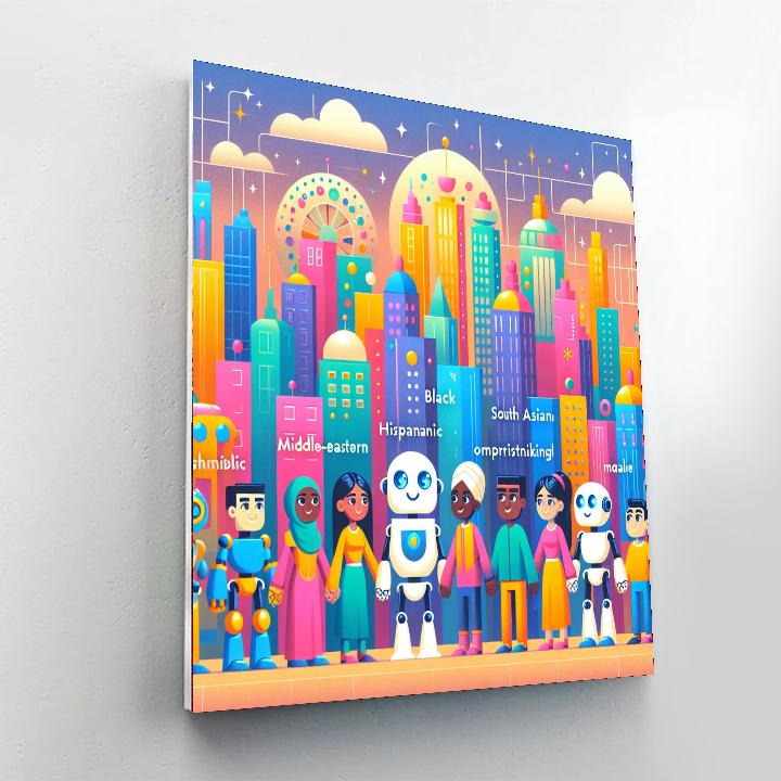 Robot Utopia Number Painting
