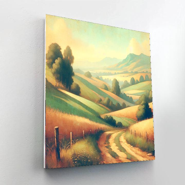 Romantic Countryside Stroll Paint By Color