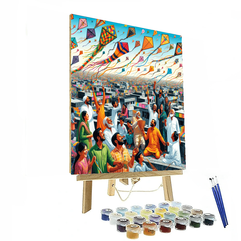 Kite Festival Of Ahmedabad Painting By Numbers Kit