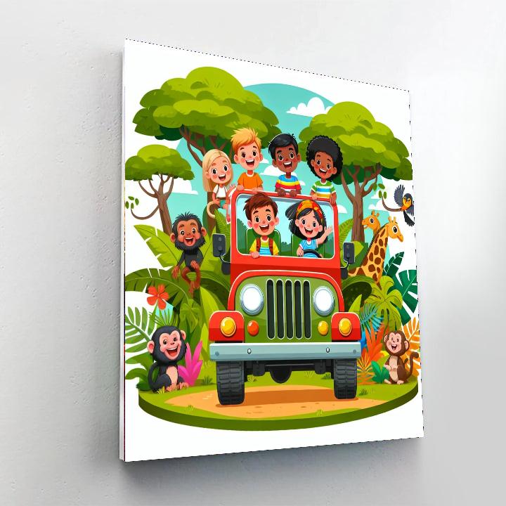 Jungle Explorer Safari Adventure Painting Number Kit