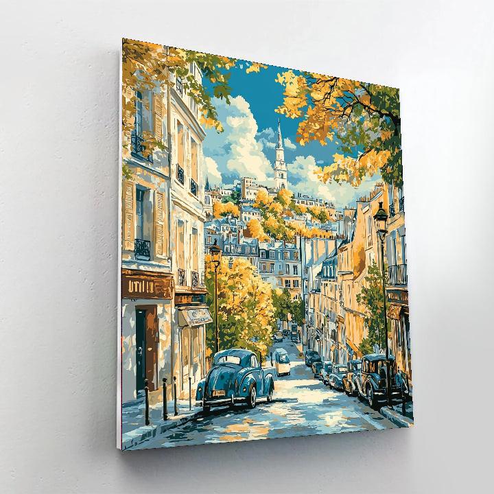 Maurice Utrillo Inspired Vintage Urban Romance  Number Painting