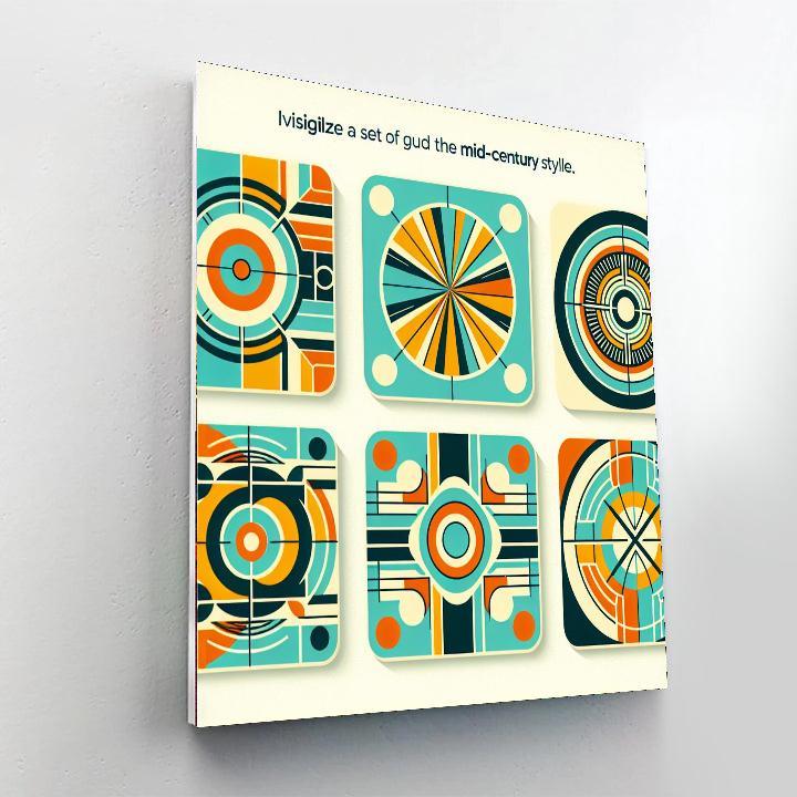 Retro Mod Coasters Paint By Number