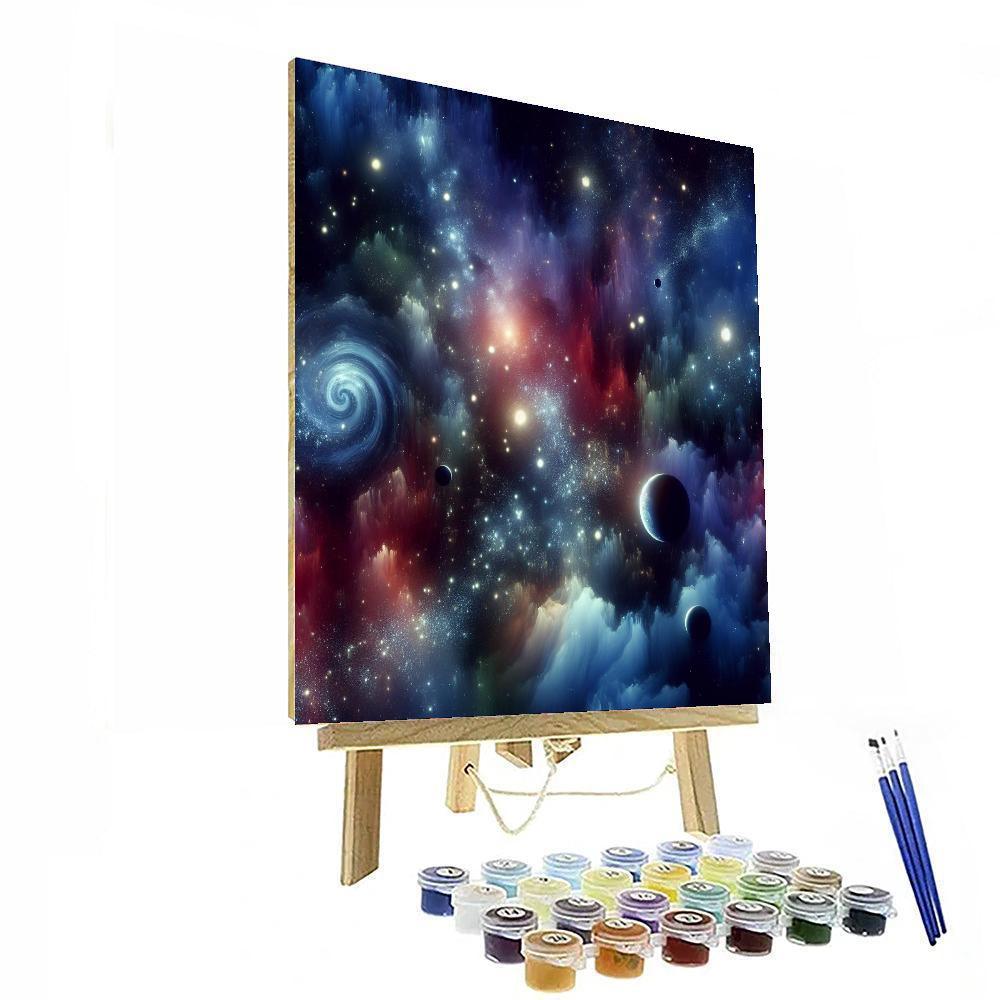 Celestial Ballet Night Sky Number Painting