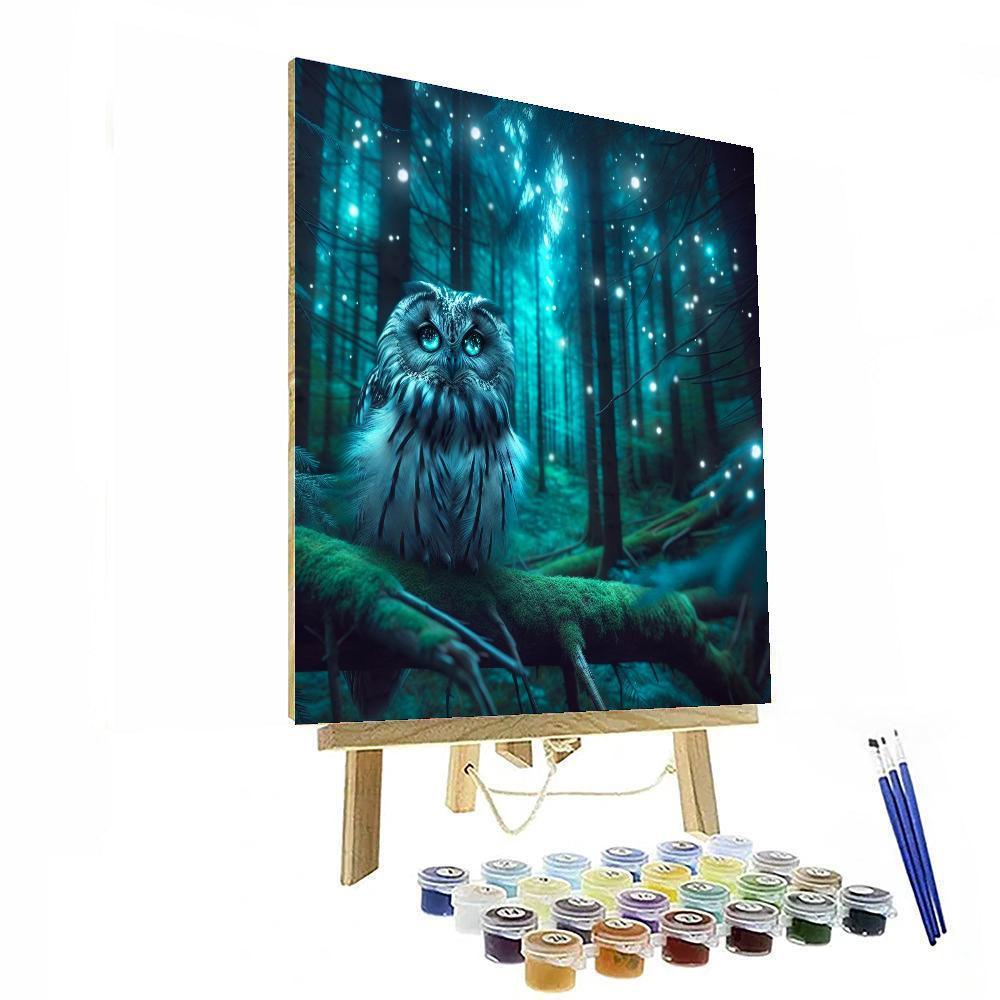 Starry-eyed Owl In Enchanted Woods Painting By Numbers Kit