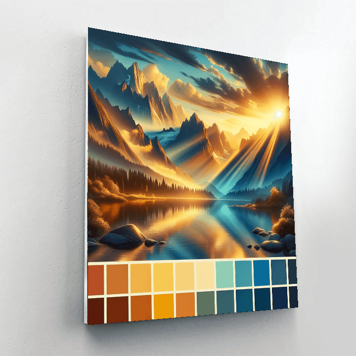 Sunkissed Mountains Painting Number Kit