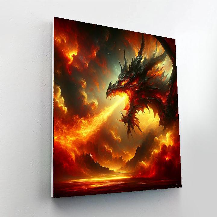 Dragon's Fiery Majesty Painting By Numbers Kit