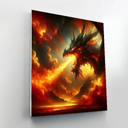 Dragon's Fiery Majesty Painting By Numbers Kit