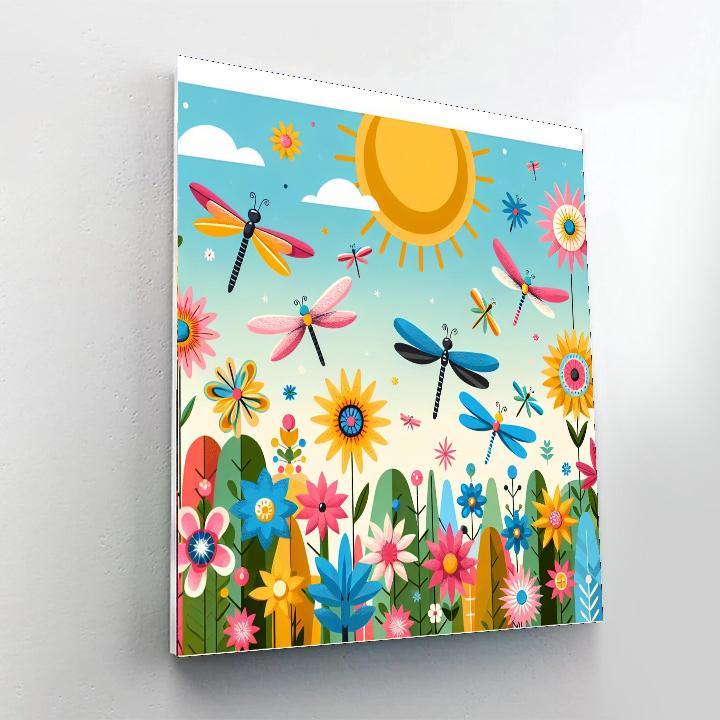 Fantastic Dragonfly Garden Painting By Numbers Kit