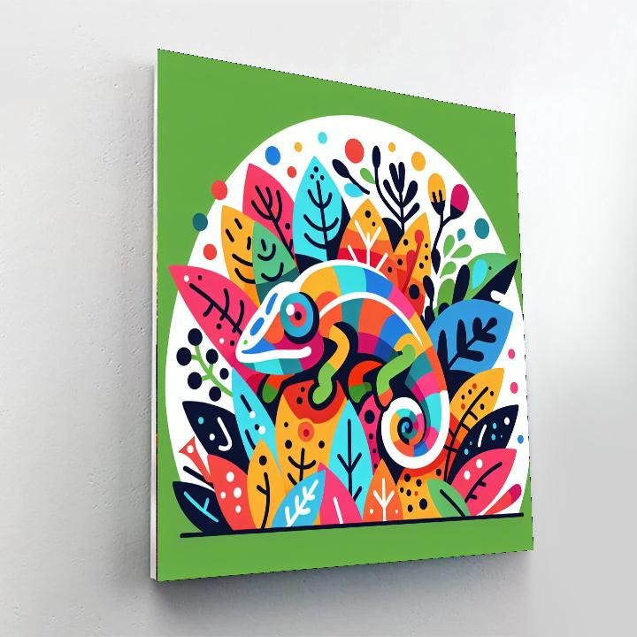Colorful Chameleon Chase Paint By Color