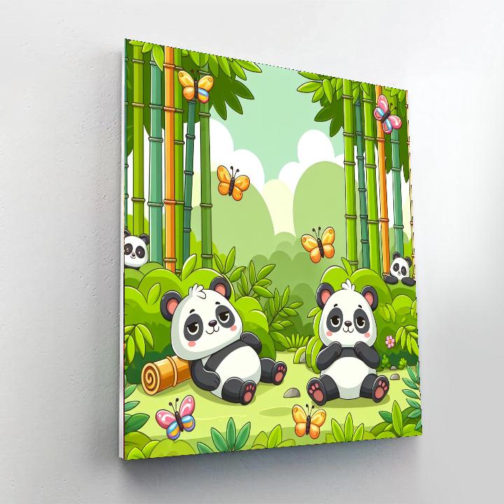 Gentle Giant Panda Oasis Paint By Numbers
