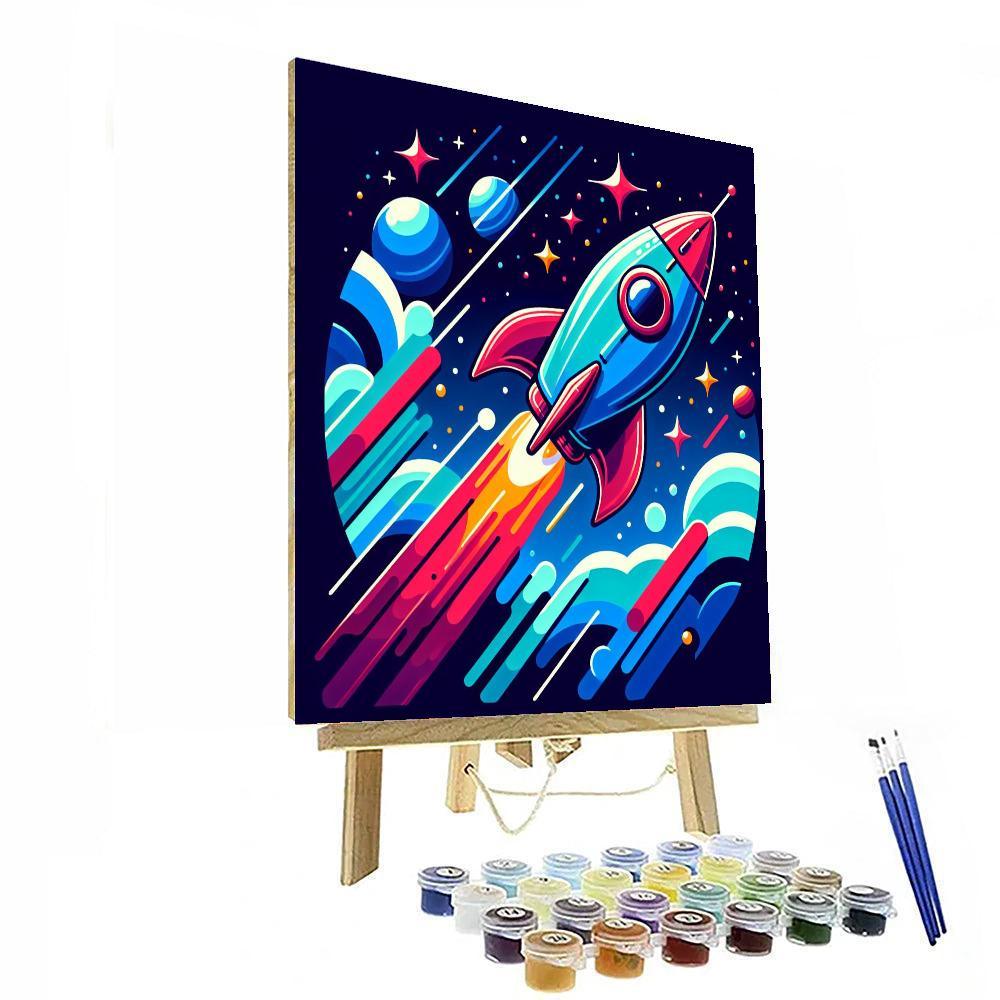 Space Voyager Rocket Numbered Painting Kits