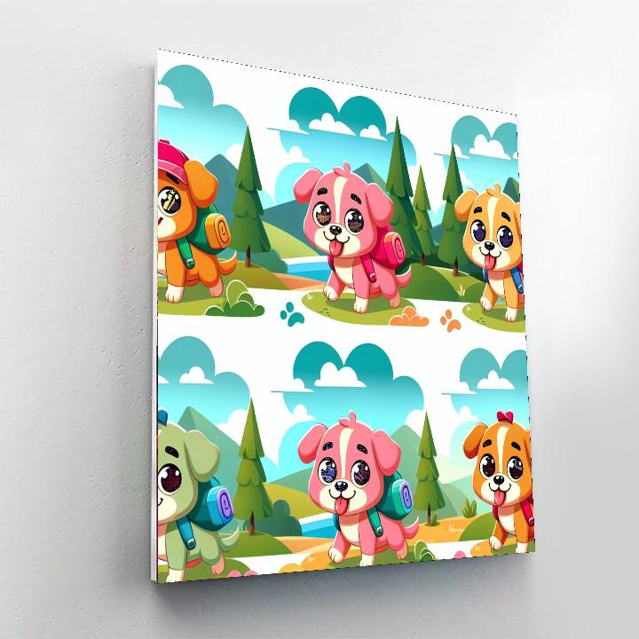 Adventurous Puppy Explorers Painting By Numbers Kit